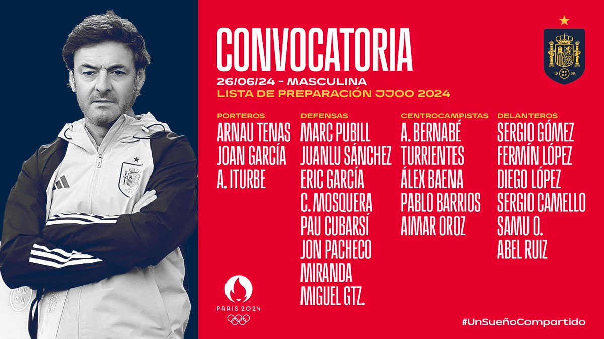 🏅Comienza nuestra aventura... ¡Es momento de soñar! 👕 Estos son los 𝟐𝟐 𝐣𝐮𝐠𝐚𝐝𝐨𝐫𝐞𝐬 citados por 𝐒𝐚𝐧𝐭𝐢 𝐃𝐞𝐧𝐢𝐚 de cara a la preparación de los Juegos Olímpicos ℹ️ #UnSueñoCompartido