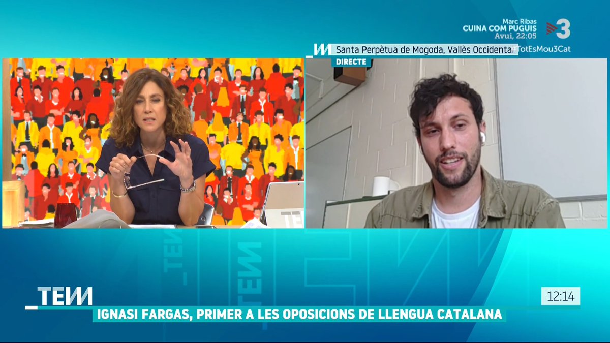 “El català és una llengua que, quan surtin de l’aula, no els cal per a res. És dur. Van al poble i no senten parlar català enlloc”, Ignasi Fargas (Ignasi), professor de català a Santa Perpètua de la Mogoda i primer a les oposicions de professor de català #TotEsMou3Cat