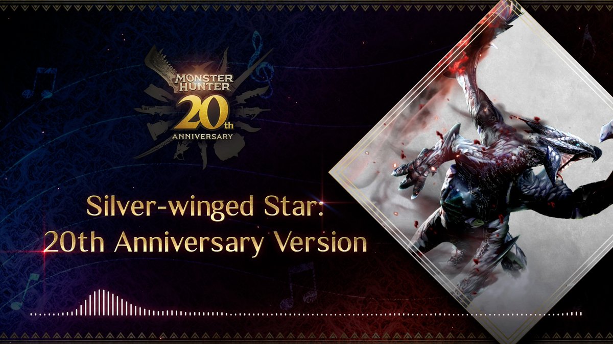 "Silver-winged Star," the theme of Valstrax, comets into first place as number one in the Hunters' Choice: Best Monster Theme music poll! Enjoy this 20th Anniversary arrangement from the Capcom Sound Team, bringing this iconic theme to life in EDM style!