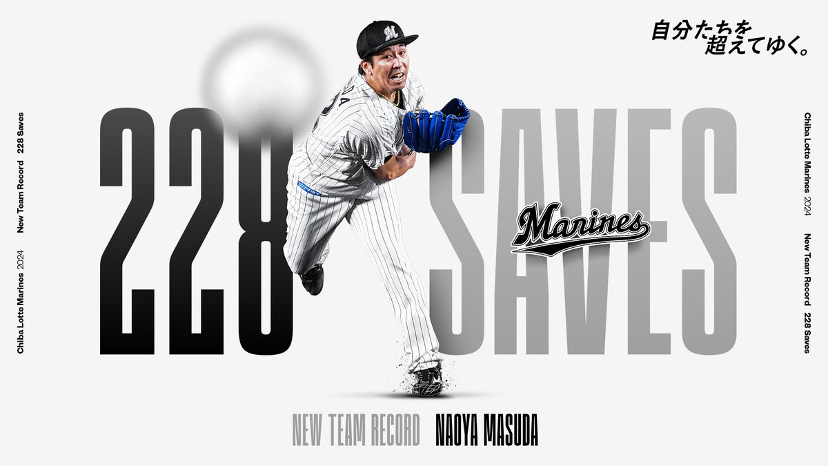 NEW TEAM RECORD 228 SAVES NAOYA MASUDA #chibalotte #益田直也