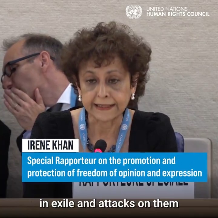 Many journalists in exile are in danger because of the rise of transnational repression from their home governments &amp; inadequate protection in their host countries, the Special Rapporteur on freedom of opinion &amp; expression, @IreneKhan, told the United Nations Human Rights Council. #HRC56