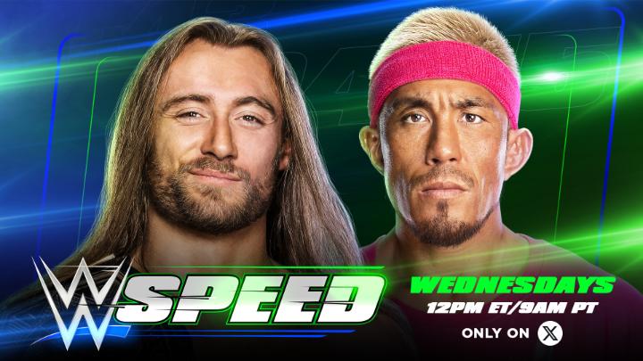 TODAY on #WWESpeed! Akira Tozawa and Nathan Frazer go head-to-head for a spot in the WWE Speed Semifinals. Who will face Austin Creed NEXT WEEK? ๐