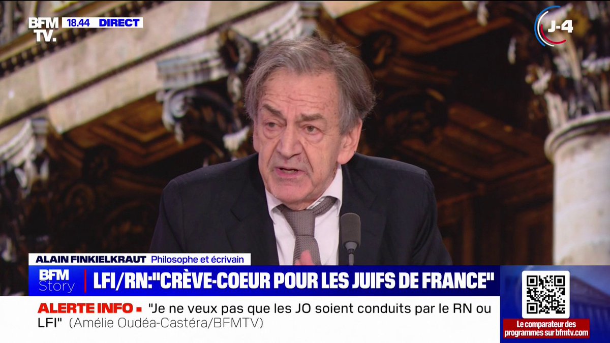 Alain Finkielkraut: "Si Jean-Luc Mélenchon arrive au pouvoir, c'est fini pour les juifs"