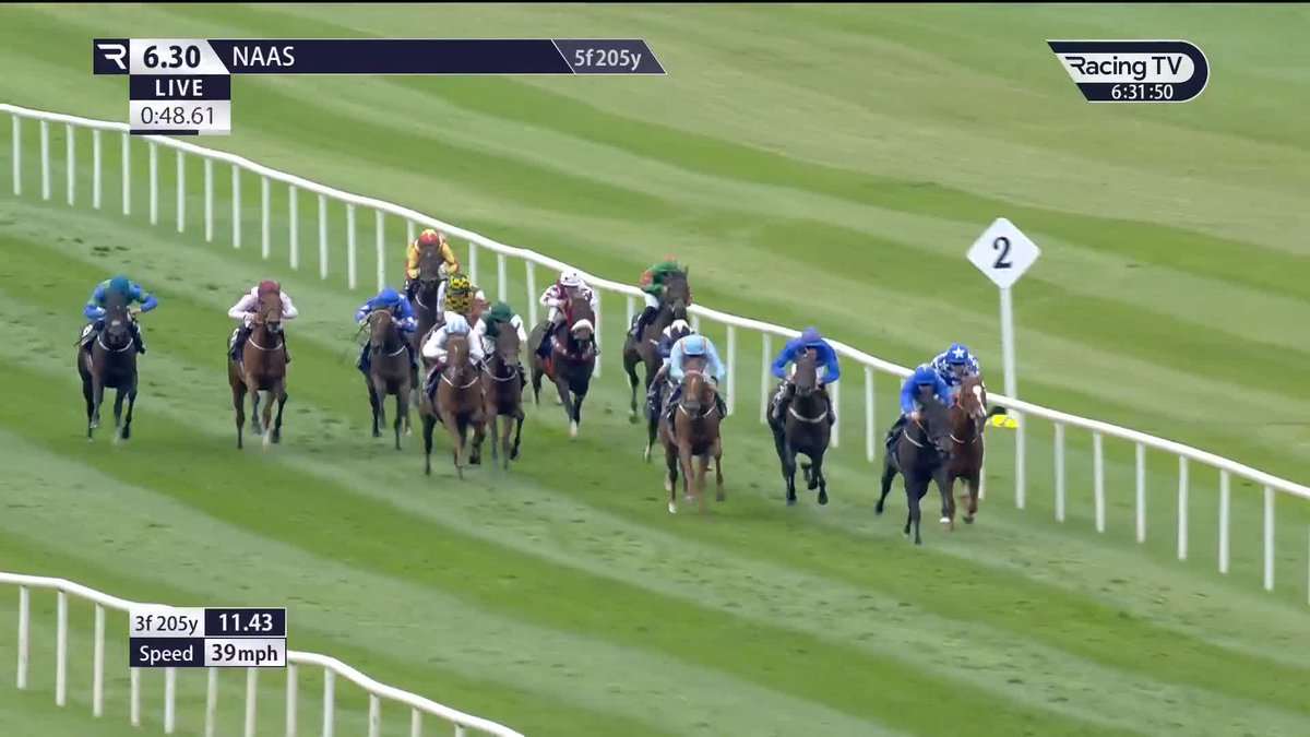 Over The Blues is a nice filly and confirms debut promise with a comanding success for Pat Foley. Johnny Velazquez and De Janeiro take fifth further back in the field at Naas Racecourse