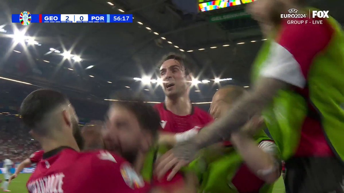 TWO FOR GEORGIA 🇬🇪🙌 Georgia now holds a 2-0 lead over Portugal and currently has a spot in the Knockout Stage