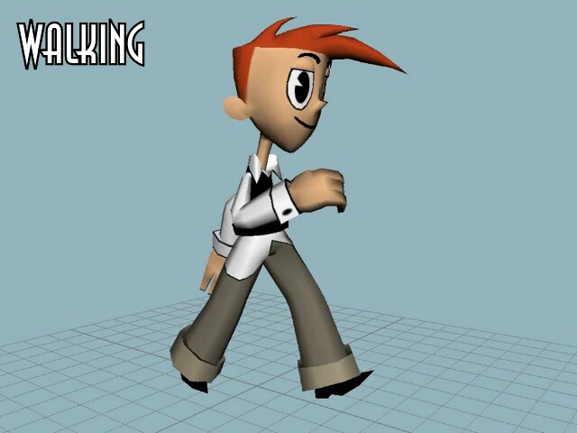 Unused model and animations of Brad Carbunkle from My Life As a Teenage Robot, meant to be used in the cancelled PlayStation 2 game "Nicktoons Snap Shot" [2003]