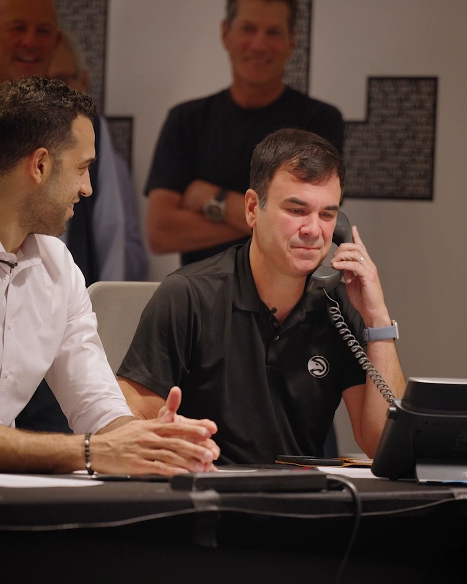 A special moment in our draft room ❤️ Director of Team Operations Zac Walsh, who has been with the franchise for more than 20 years, calls in our No. 1 pick for Zaccharie Risacher 👏