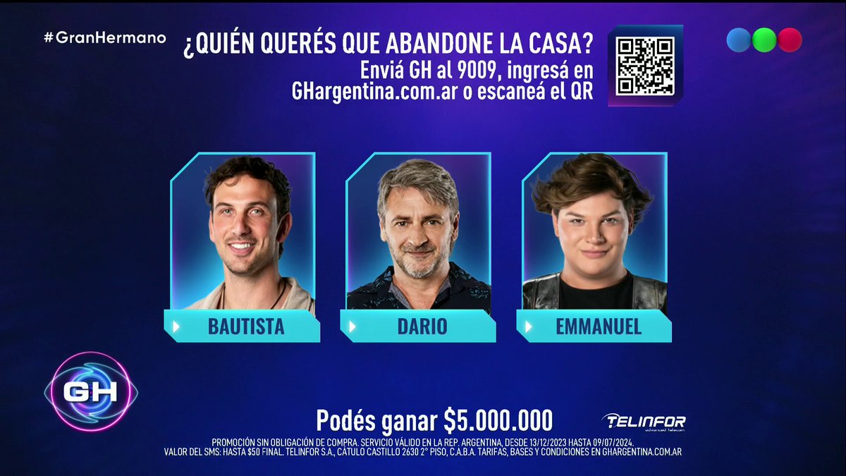 Tenemos la última placa 🤯 📲 ¿Quién querés que ABANDONE la casa? Envía GH al 9009, ingresá en o escanea el QR 👁 Seguí el minuto a minuto en y viví #GranHermano gratis las 24hs en DIRECTV LatinAmerica y DGO ⬅