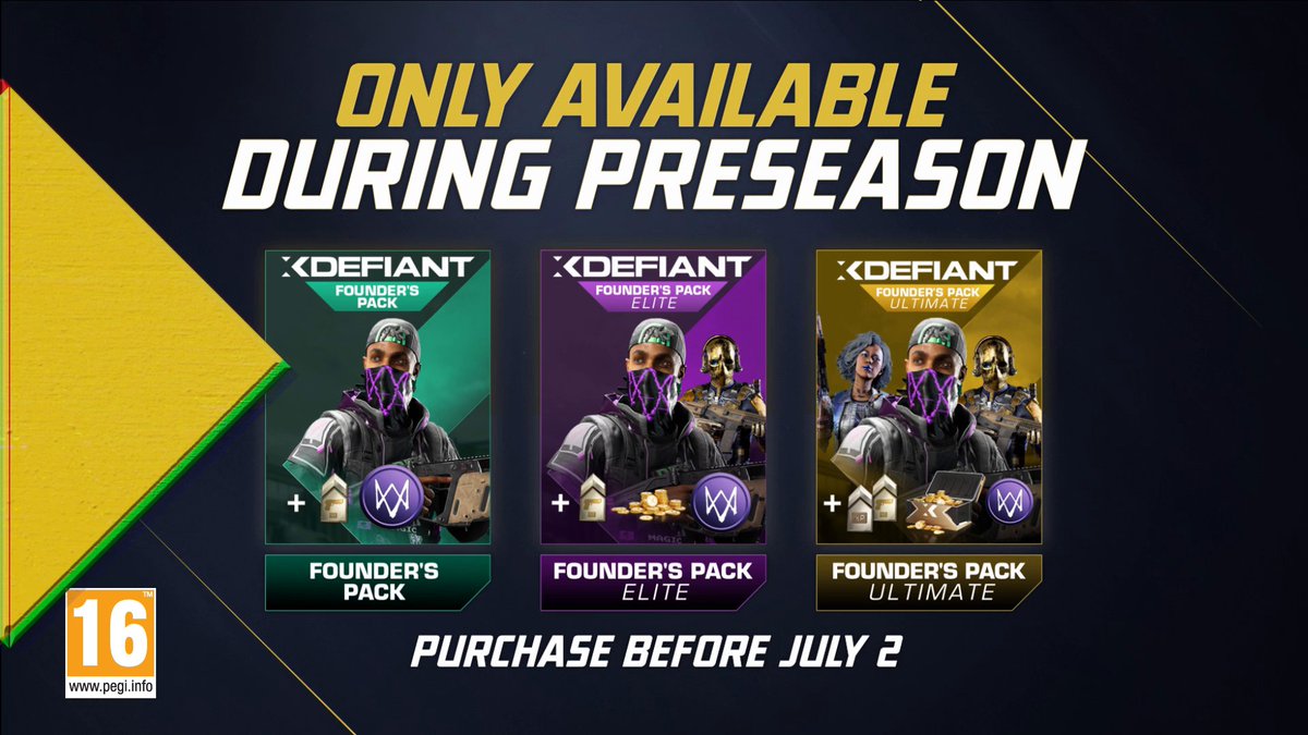 Time's running out - don't miss your chance to grab the Founder's Pack, available only in Preseason. Unlock DedSec, cosmetics, XP boosters, XCoins and more!