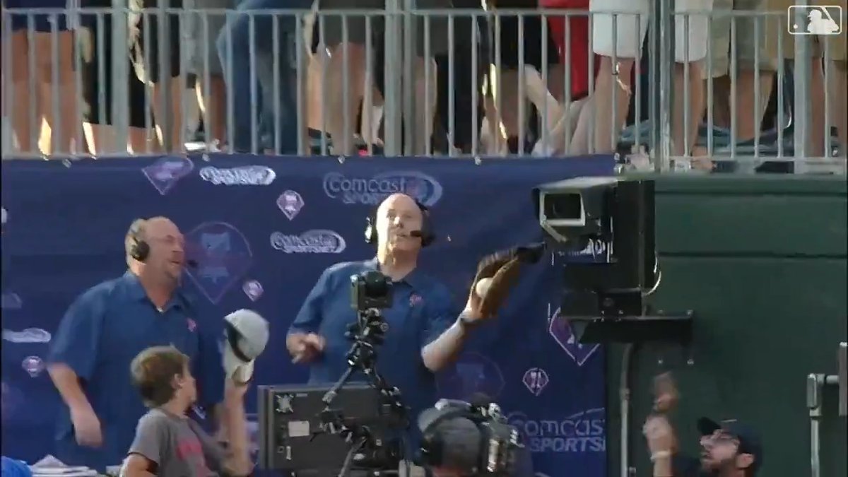 10 years ago today: Phillies broadcaster Tom McCarthy provided play-by-play for this home run … that HE CAUGHT!
