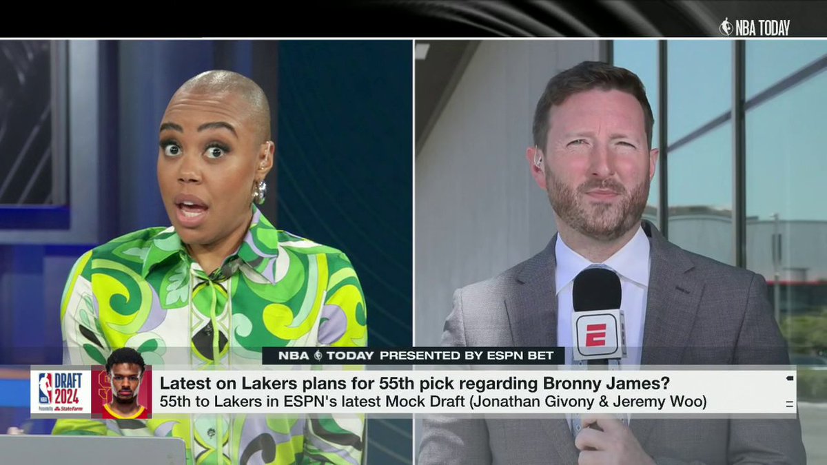 Anthony Davis was "really impressed" after watching Bronny James work out and wouldn't be mad if the Lakers drafted him 👀 (Via NBA on ESPN)
