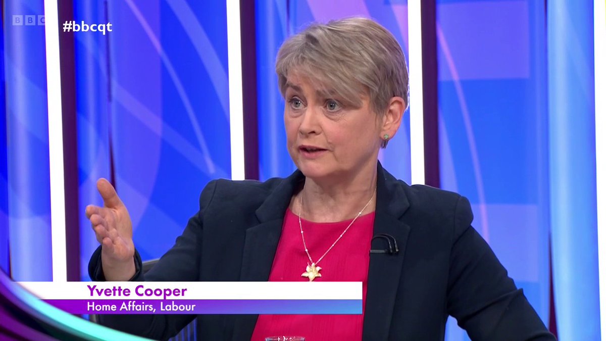 “I thought after Partygate I’d kind of seen the limit of this… one rule for them and another for everyone else kind of behaviour, but no” Labour’s Yvette Cooper says betting scandal allegations require "swift" action and slow action by Rishi Sunak has shown "weakness" #bbcqt