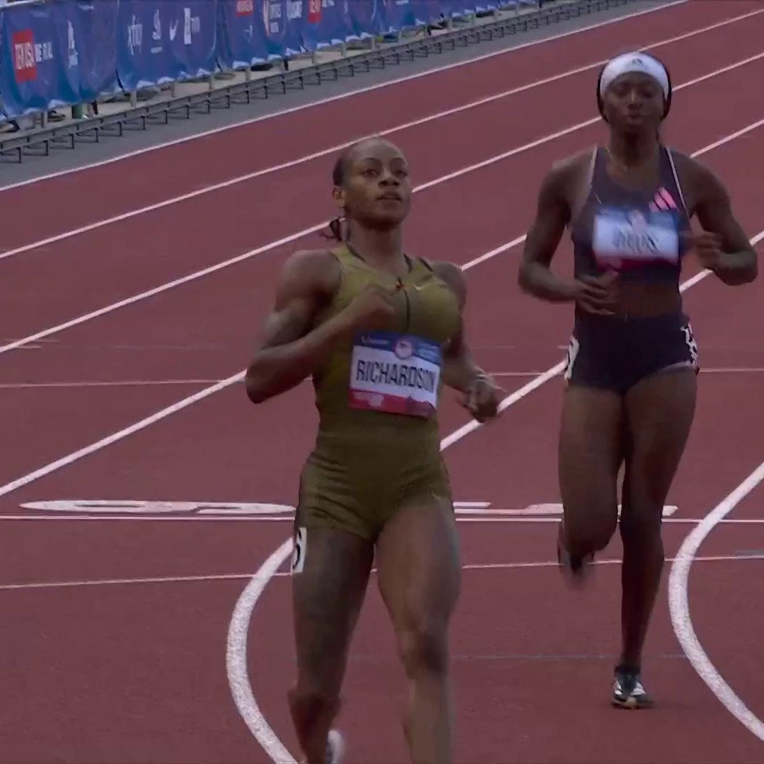 Sha'Carri Richardson just ran the second-fastest 200m in the world this year (21.99) and made it look CASUAL #TrackFieldTrials24