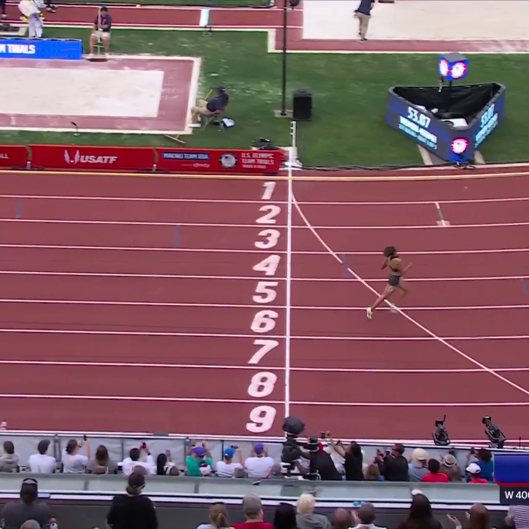 In the 400mH there's Sydney McLaughlin-Levrone...and then everybody else #TrackFieldTrials24
