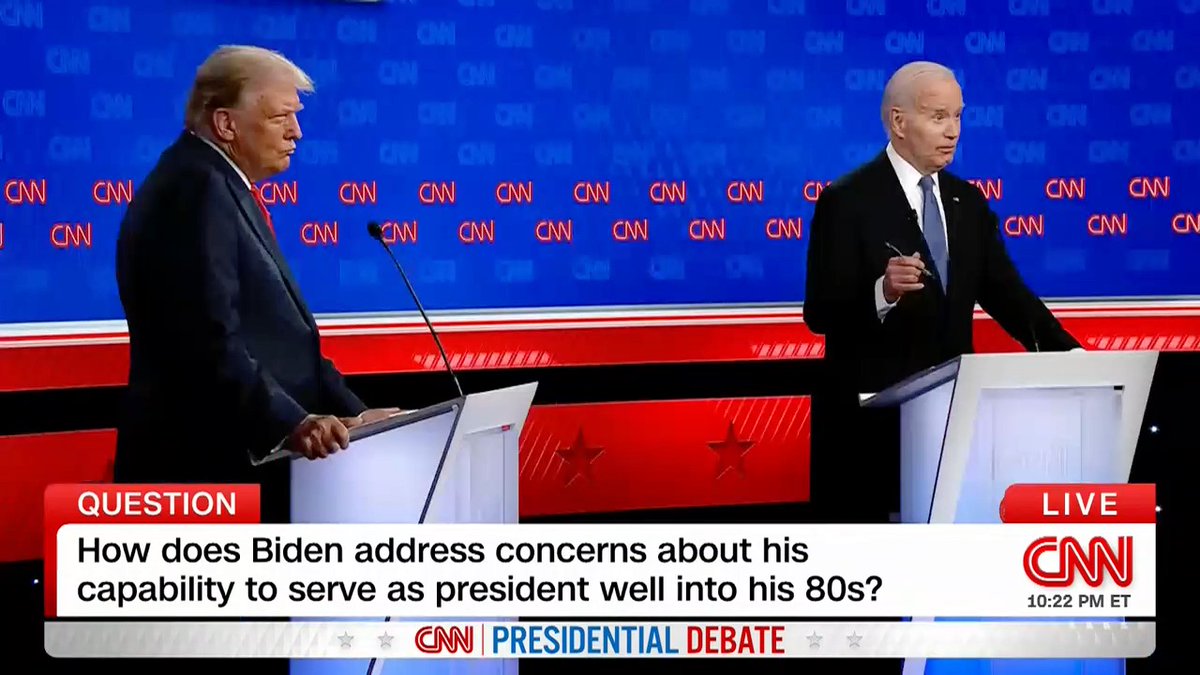 Biden and Trump responded to questions about voter concerns regarding age and capability to serve during the CNN presidential debate in Atlanta. Watch CNN and follow live: