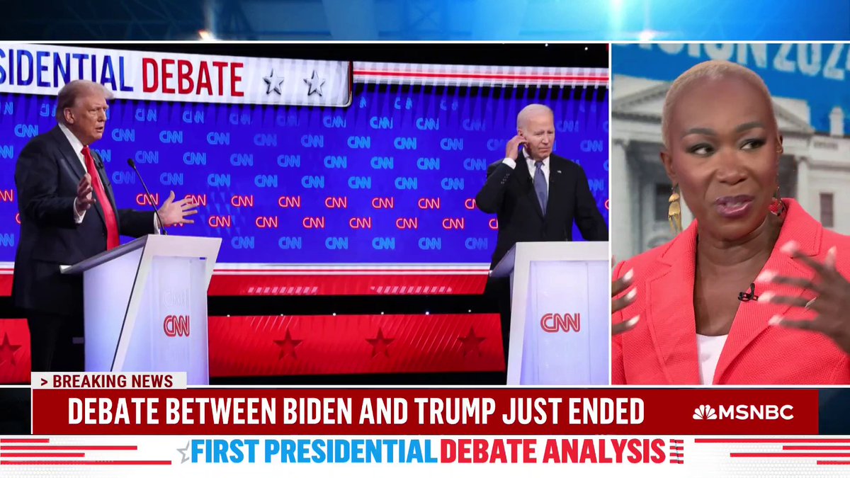 .Joy Reid (Unemployed Former Host Parody Account) reacts to Biden and the #debate: "His job was to calm his party, to make them feel that yes I can do this. I have four more years in me. I have the ability and the stamina and the strength to do four more years. He did not do that."