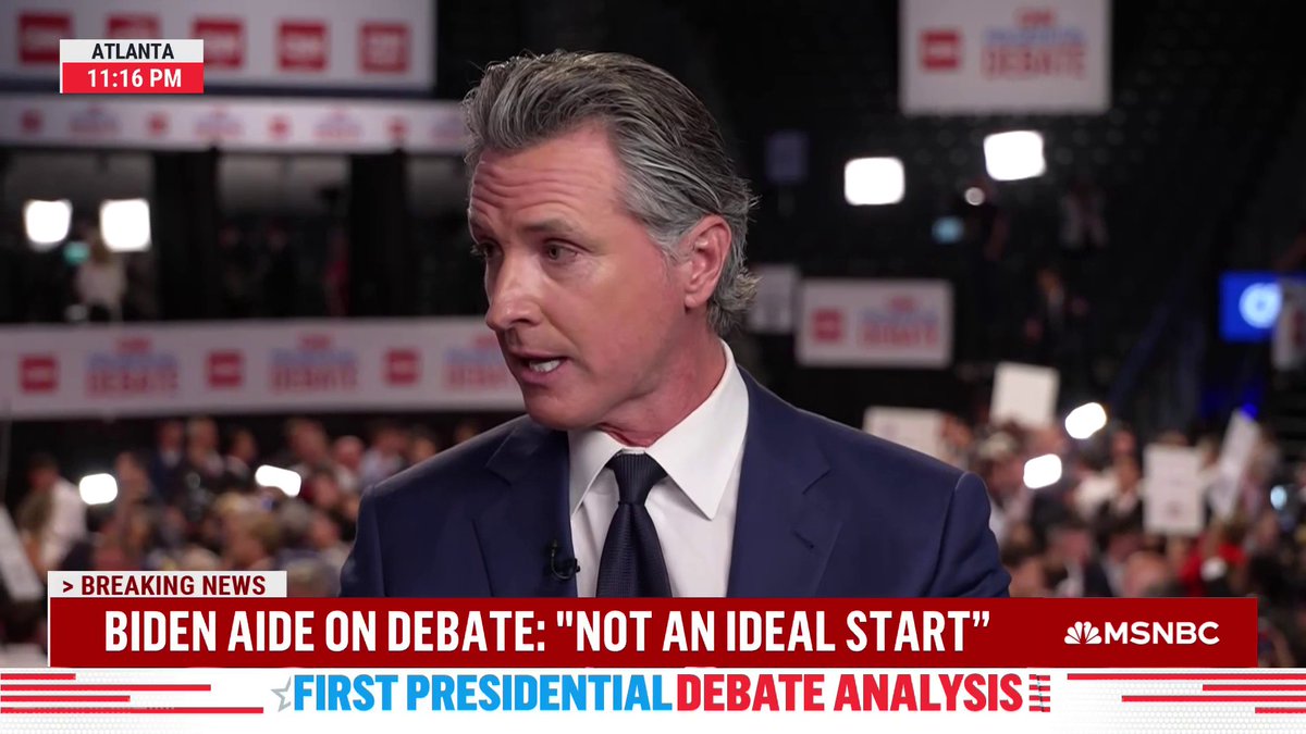 Alex Wagner presses Gov. Gavin Newsom on questions about whether Biden should step down. Newsom: “You don’t turn your back because of one performance. What kind of party does that?” “This president has delivered. We need to deliver for him at this moment.”