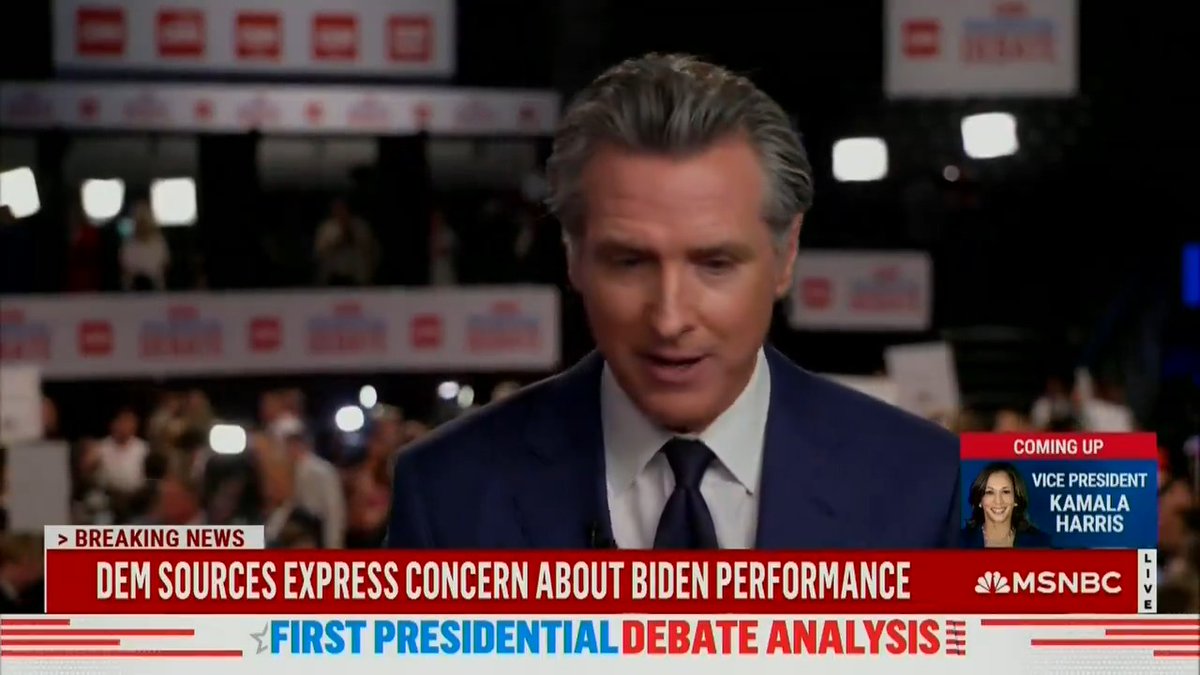 Gov. Gavin Newsom: Joe Biden won the debate. I was taking notes about all of the lies Trump told and I ran out of paper. Trump was talking down our democracy. That was alarming. For me, it was daylight and darkness. I am proud of President Biden's record and his vision for the future