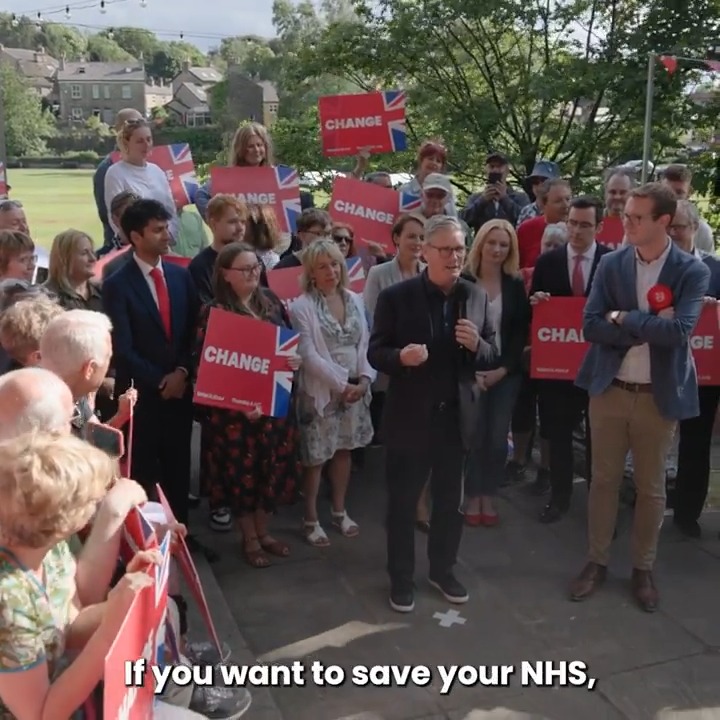 If you want change, you have to vote for it. If you want to save our NHS, you have to vote for it. If you want more teachers and more police on our streets, and more opportunity for our young people, you have to vote for it. That’s the change Labour offers on Thursday 4 July.