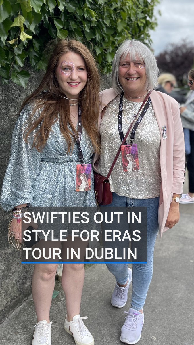 “I’m in my Reputation era.” 🐍 As Taylor Swift fans descend on Dublin’s Aviva Stadium, her many eras are being represented in Swifties’ outfit choices. #taylorswift #swifties #erastour #tserastour #erastourdublin #erastouroutfit #rtenews