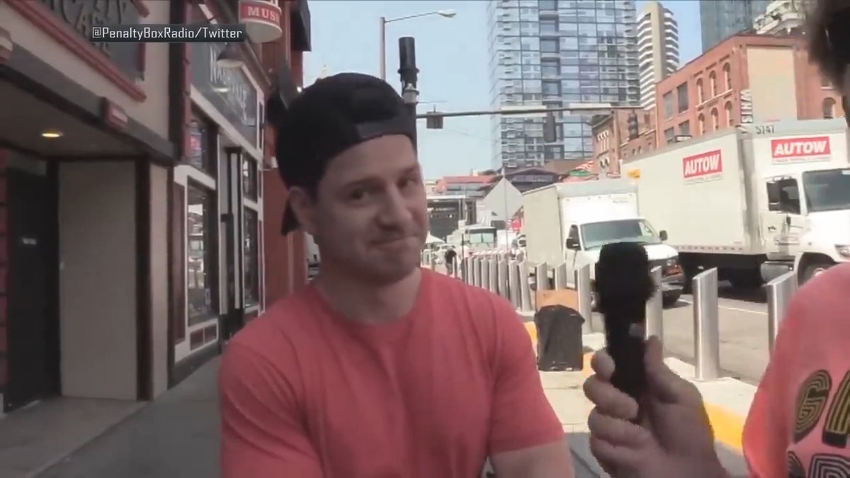 Throwback to last year's NHL Draft when a podcast unknowingly interviewed Blackhawks GM Kyle Davidson on the street 😂