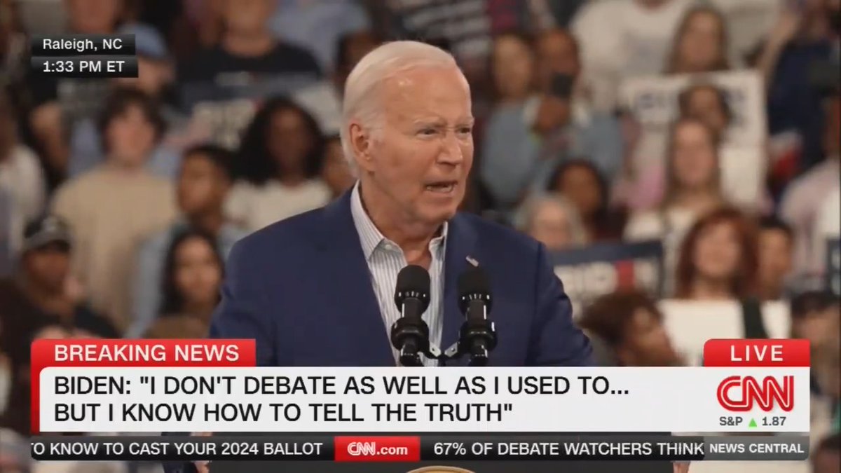 Folks, I might not walk as easily or talk as smoothly as I used to. I might not debate as well as I used to. But what I do know is how to tell the truth.
