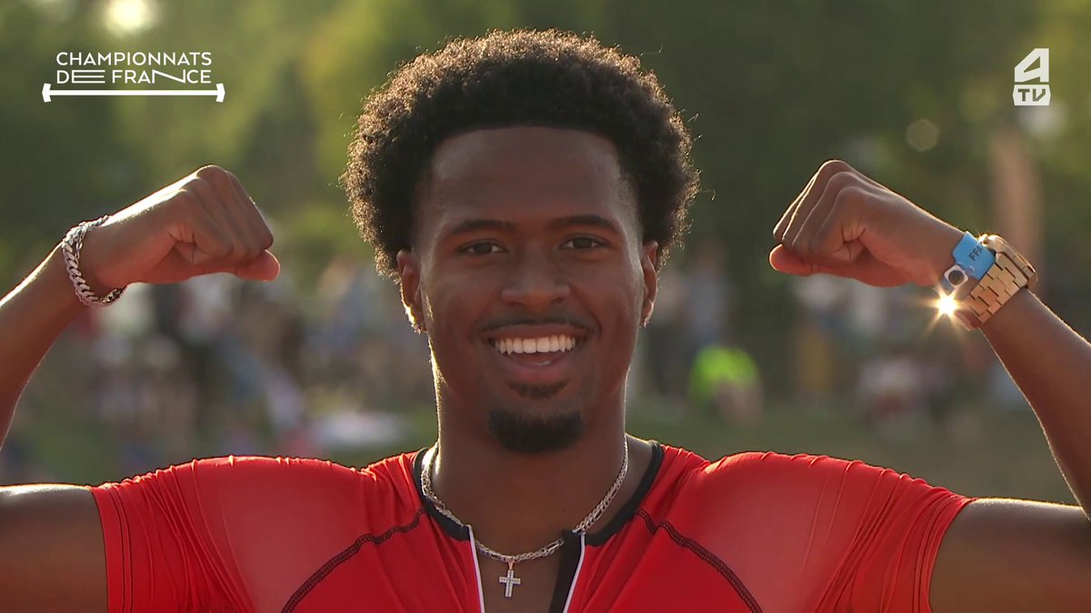 💪 Neuvième meilleur performeur français de l'histoire ! 🥇 Pablo Matéo (Lisses Ac) remporte la finale du 100 m en 10''08 (+1.4) et décroche son tout premier titre Elite à Angers ! 🥈 Jeff Erius (Lille MA), 2e en 10''11, et 🥉 Dylan Vermont (Saint Denis Emotion), 3e en 10''15, complètent le podium. 💻 Suivez les #CFAthlé en DIRECT sur Pablo Mateo