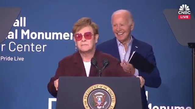 Elton John at the Stonewall National Monument: As President Biden has reminded us, today we face another seminal moment. Do we stand up for our vision and our values? Or do we let misinformation and senseless scapegoating turn back the clock? No way, no. We must take pride and fight on
