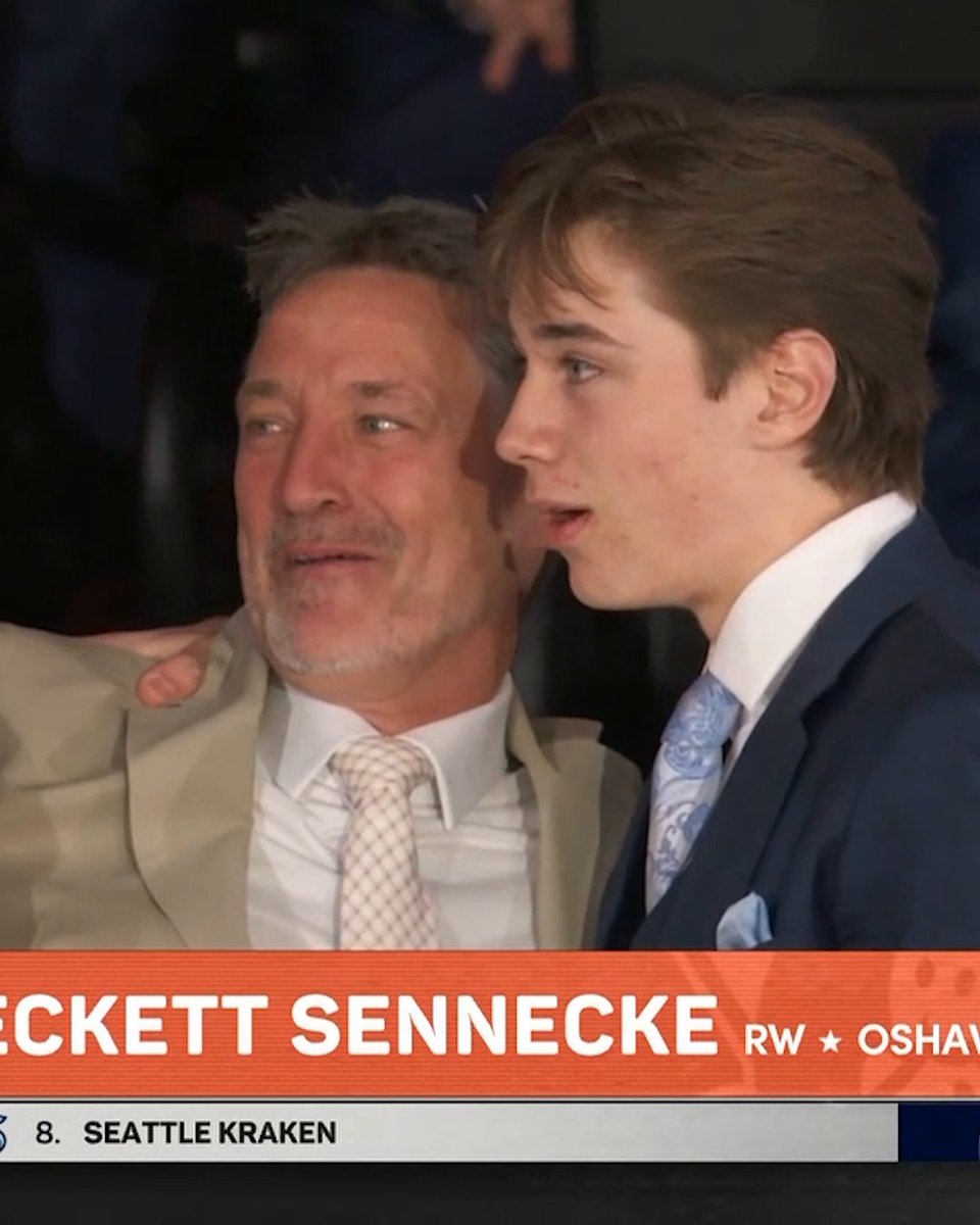 His face says it all. 😮 Beckett Sennecke's reaction to being selected third overall was priceless. 📺: 2024 Upper Deck #NHLDraft on ESPN, ESPN+, Sportsnet, Sportsnet+, and TVA Sports
