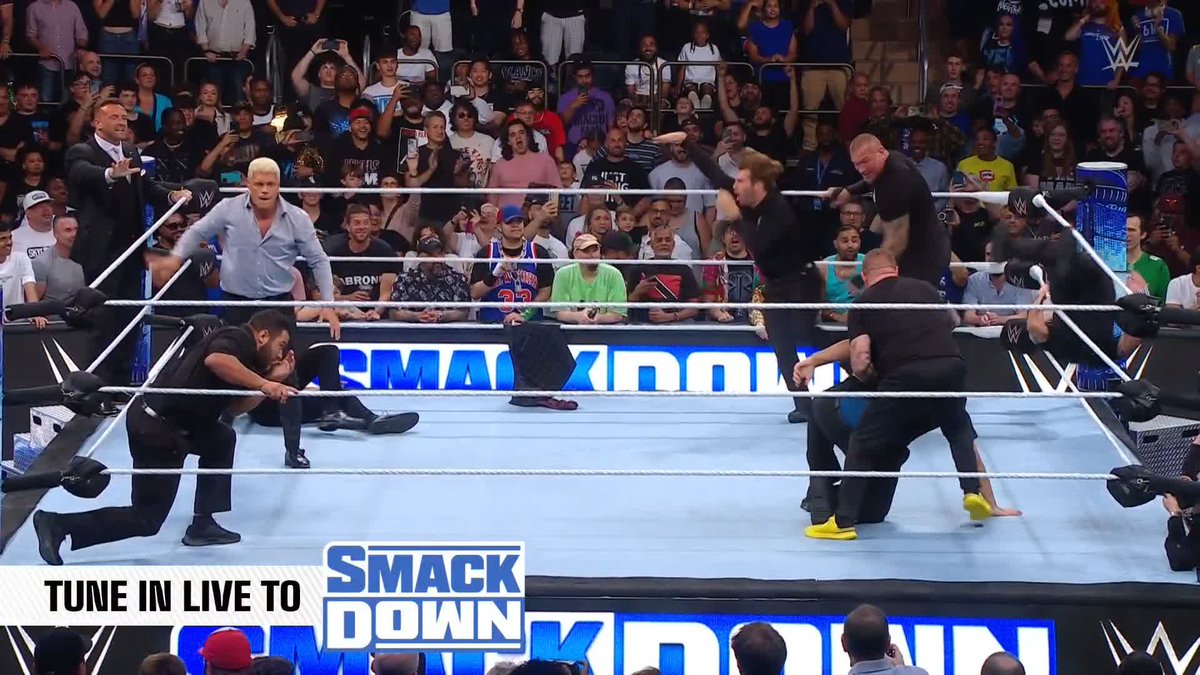 This is WILD! Cody Rhodes, Randy Orton, and Kevin are just looking for a fight with ANYONE 😳 #SmackDown
