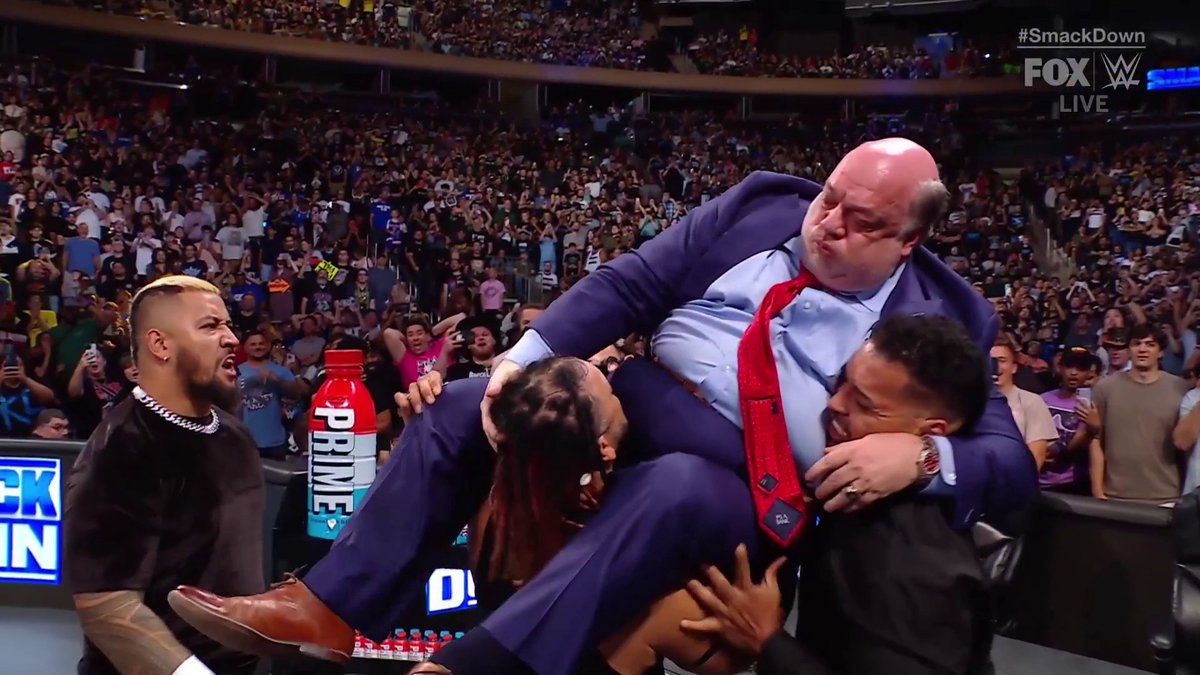 The Bloodline just took out Paul Heyman. #SmackDown