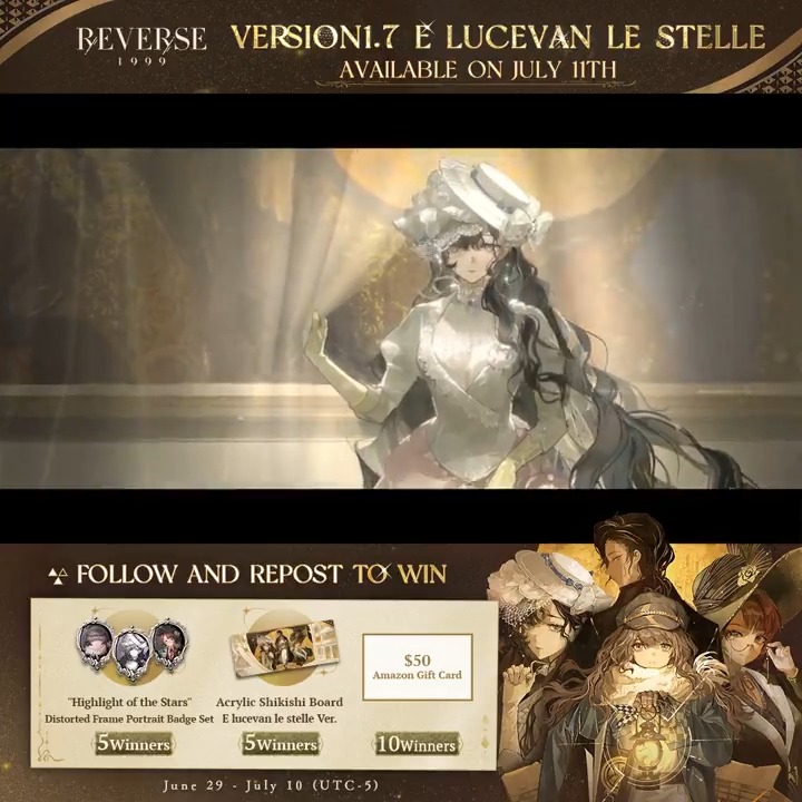 Version 1.7 Trailer - E lucevan le stelle | Reverse: 1999 Is the world also a stage? [Giveaway] ▼How to Join: 1.Follow Reverse: 1999 | Version 3.4 Available Now 2.RT this trailer before July 10 HD: Download now: #Reverse1999Ver1ꓸ7 #Elucevanlestelle