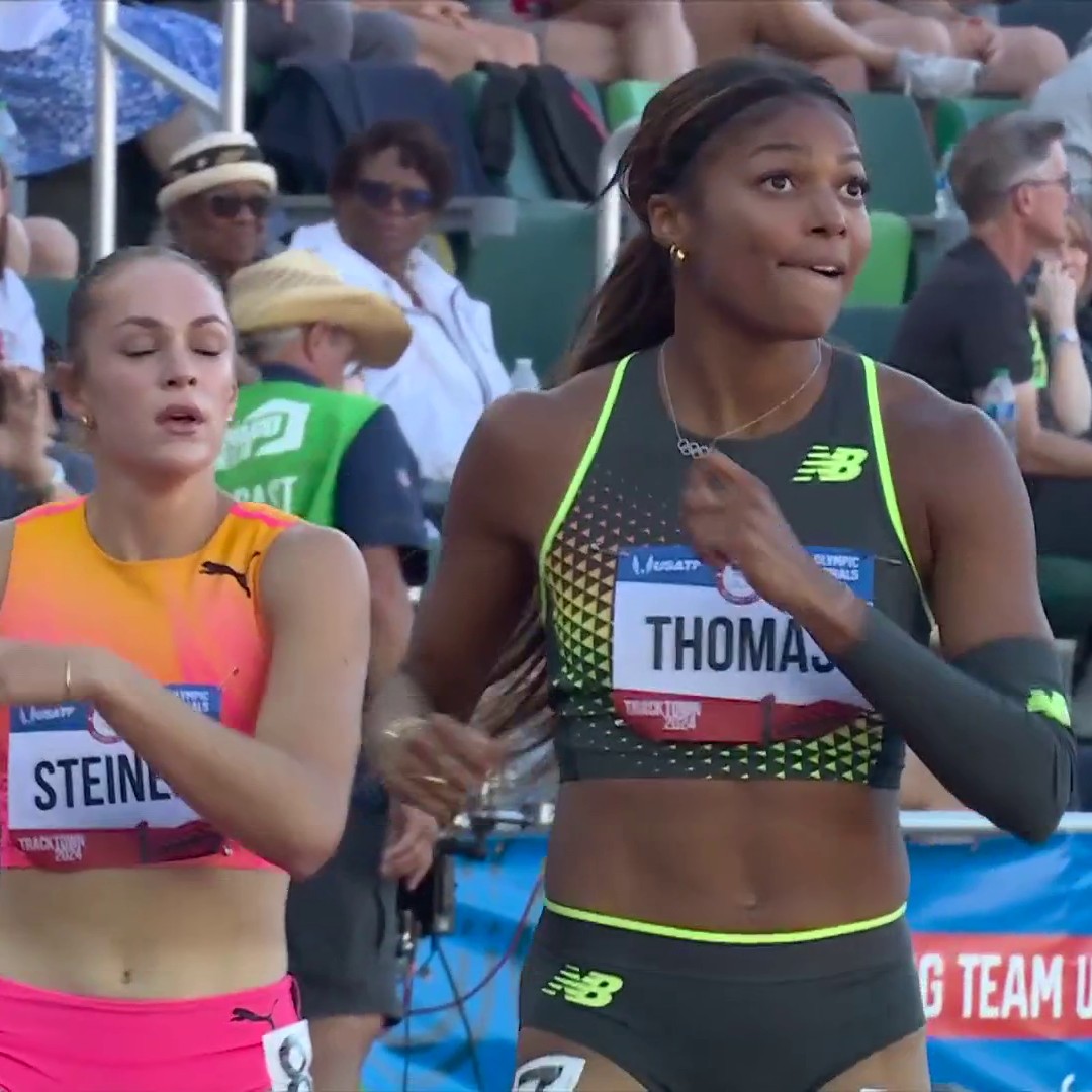 GABBY THOMAS SENDS A MESSAGE. Fastest time in the WORLD this year in her 200m semi! #TrackFieldTrials24