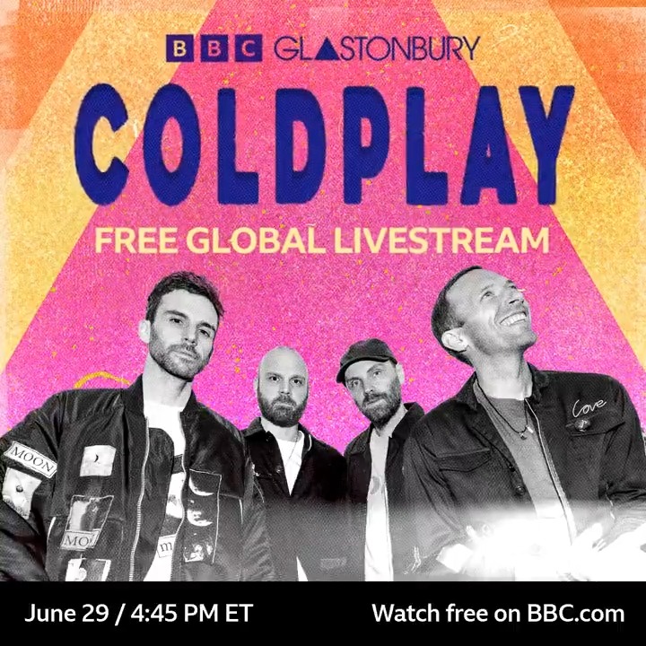 It's night two of the biggest music event of the year: @Glastonbury with legendary headliners, Coldplay!🌟 We have a treat for those outside the UK, you can watch their set LIVE for the first time ever on ➡️ BBC Glastonbury