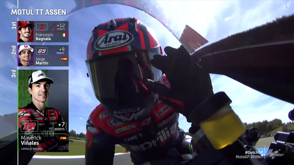 4th #TissotSprint podium of 2024 for Top Gun 💪 Great stuff from Maverick Viñales 🥉 #DutchGP 🇳🇱