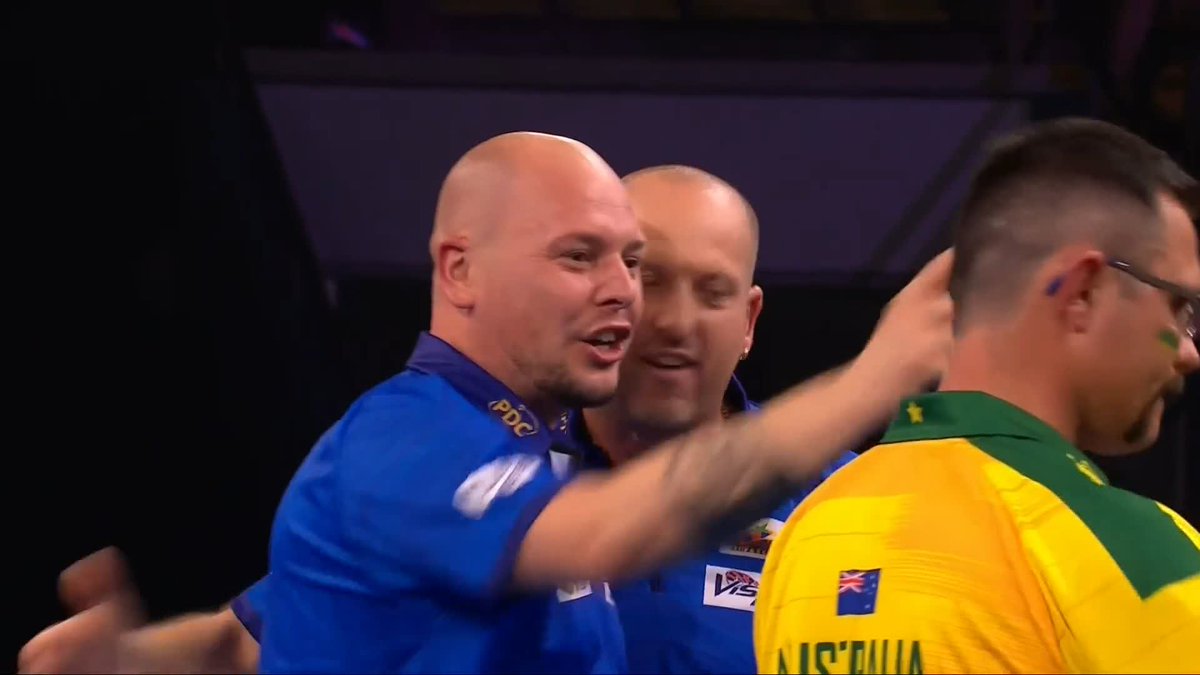 ITALY MAKE HISTORY! 🇮🇹 Michele Turetta and Massimo Dalla Rosa have caused one of the biggest shocks in World Cup history! The Italian duo stun 2022 champions Australia to reach the quarter-finals for the very first time! Look at what it means to them! #WorldCupofDarts | R2