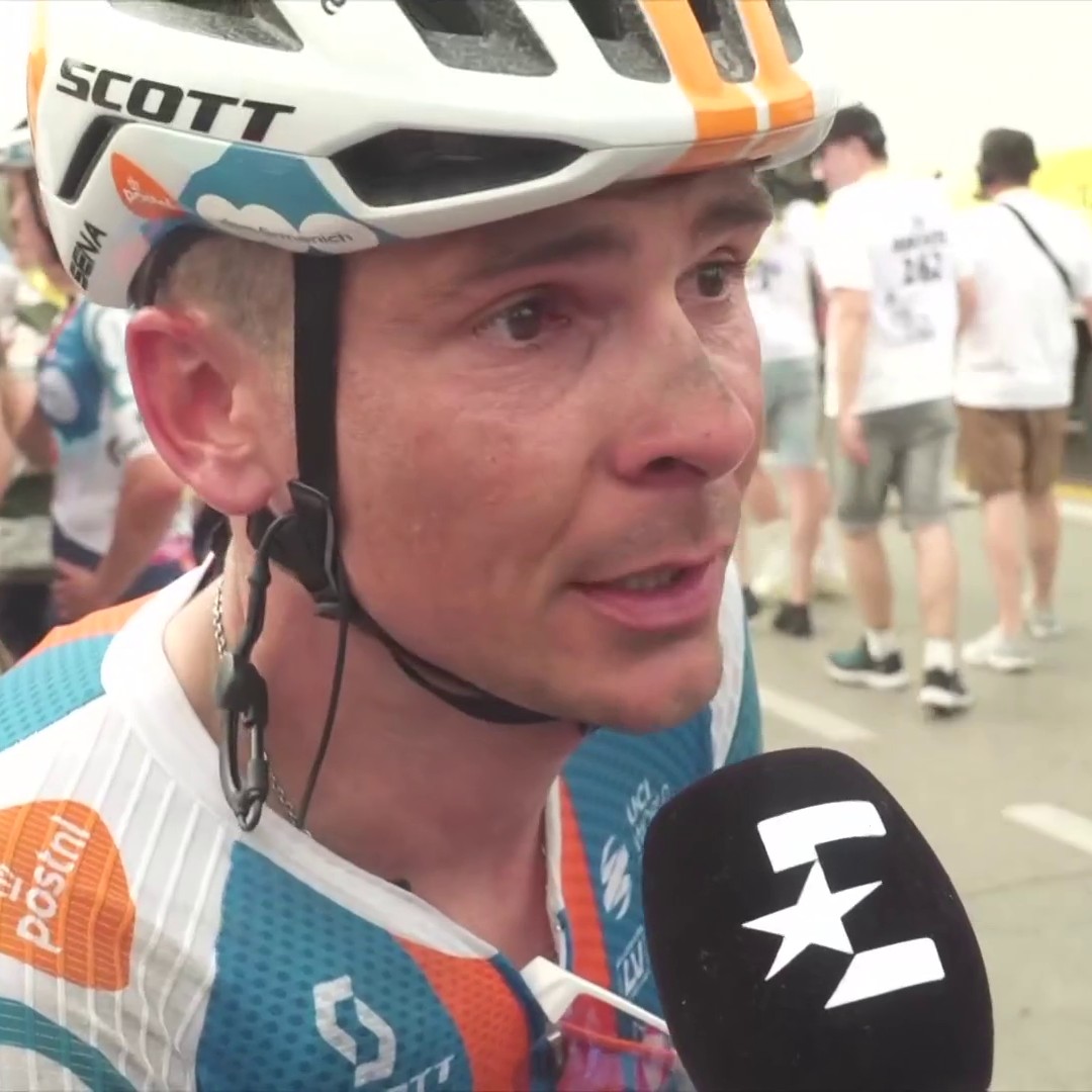 🥲 Quelle image : les larmes de Warren Barguil après la victoire de Romain Bardet lors de la 1ère étape du Tour de France #TDF2024 #LesRP