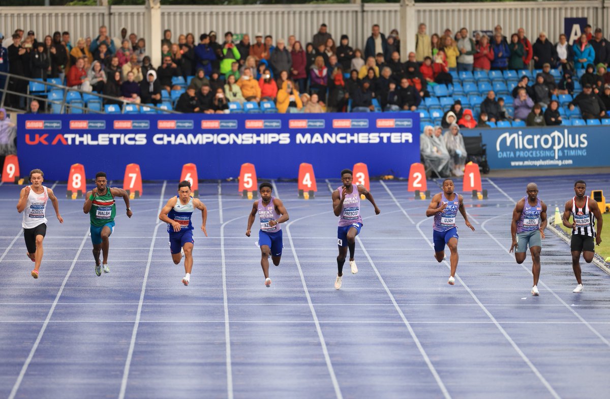 Louie Hinchliffe has arrived. The 21-year-old NCAA champion won the British 100m title in 10.18s to punch a ticket for Paris 2024 🤯