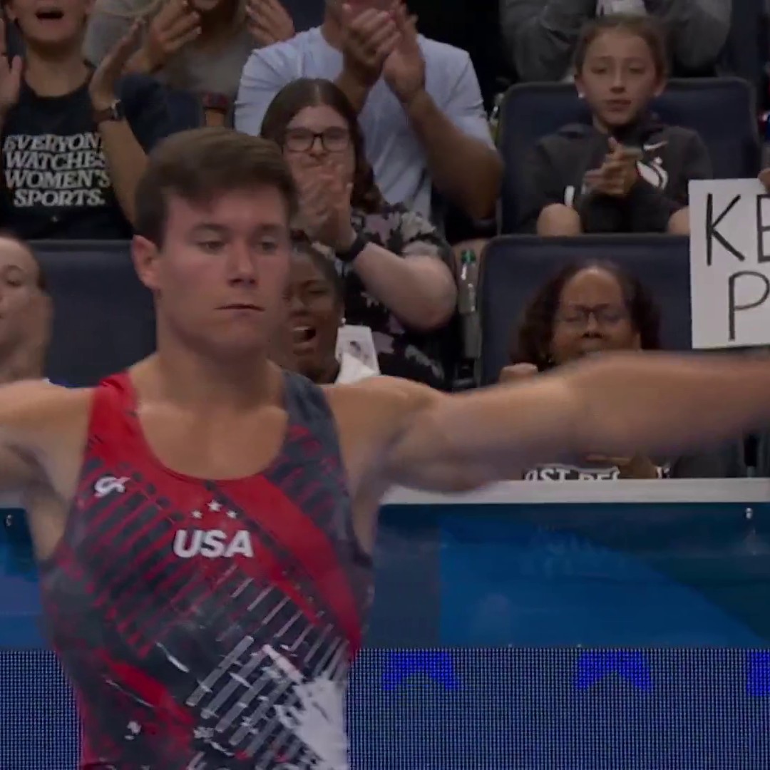 Brody Malone STUCK that landing like glue. 😮💨 📺 NBC & Peacock | #USAGTrials24