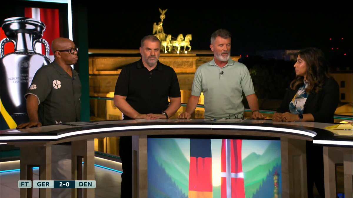 🗨️ "If I hear one more person saying that they're [VAR] not re-refereeing the game, I will blow up" - Ange Postecoglou The panel explain and discuss the handball decision which led to Germany's opening goal... Do you agree with the decision? 🤔 #Euro2024 | #GERDEN