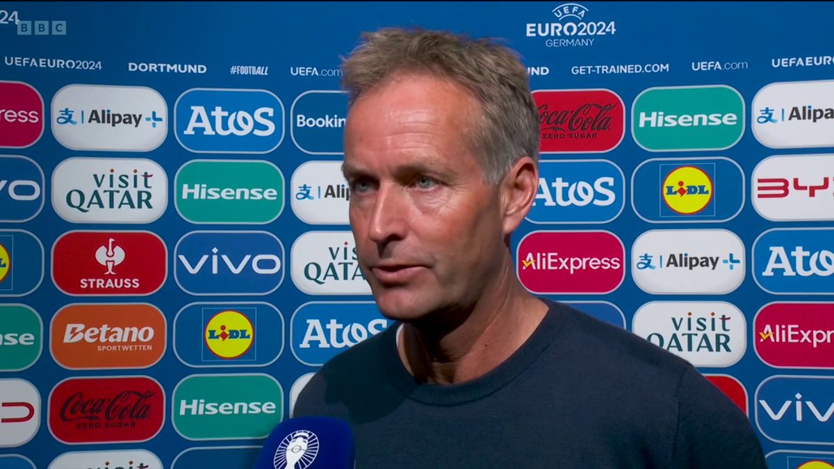 The Danish boss was not a happy man following his side's exit from the tournament. #BBCEuros #Euro2024 #GERDEN
