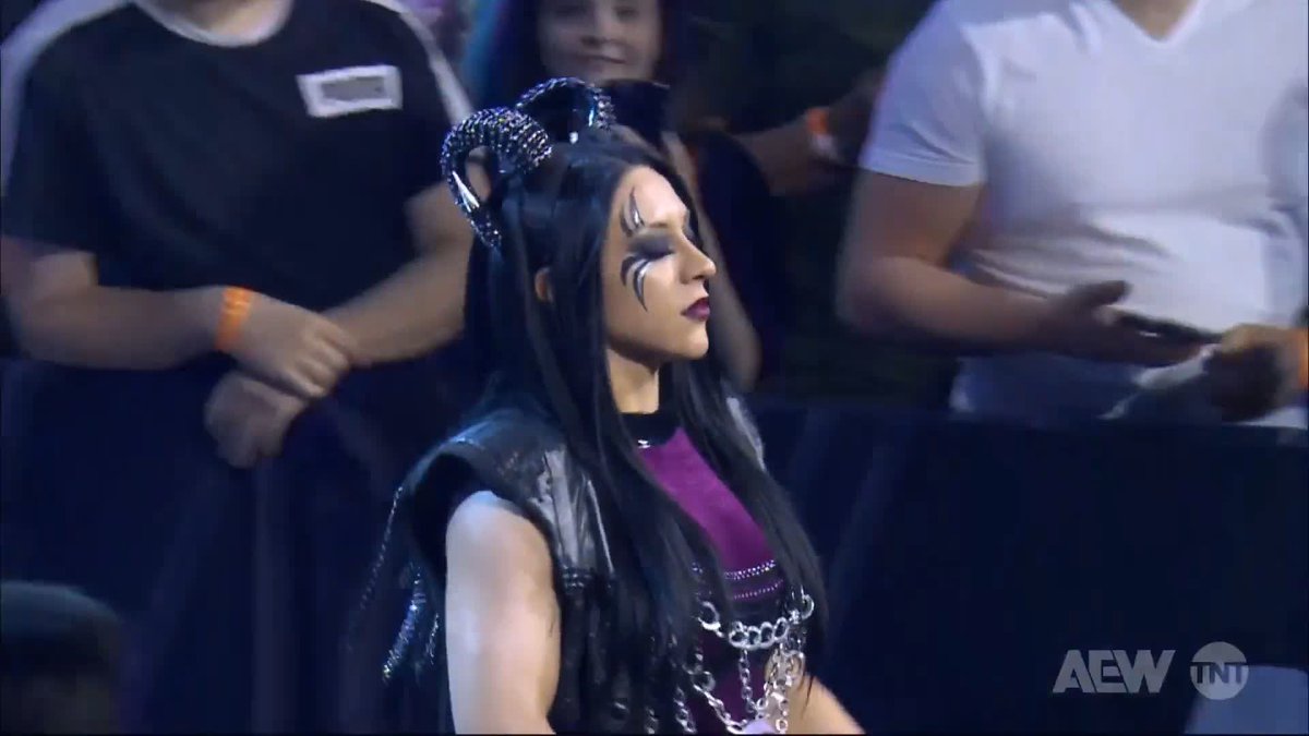 Before she faces Mercedes Moné tomorrow night at #ForbiddenDoor. The NJPW Strong Women's World Champion Stephanie Vaquer makes her #AEW in-ring debut right now! Watch #AEWCollision on TNT! Lady Frost | Stephanie Vaquer
