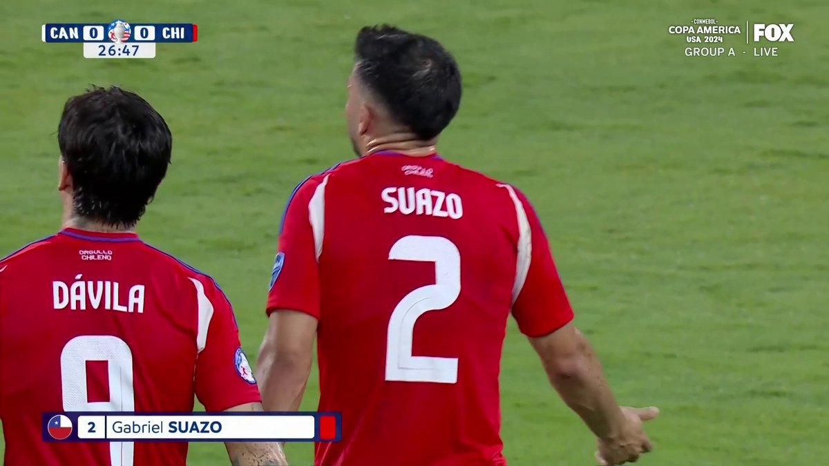 RED CARD FOR CHILE 🟥 Gabriel Suazo receives a second yellow 27 minutes into the match and Chile is down to 10-players!