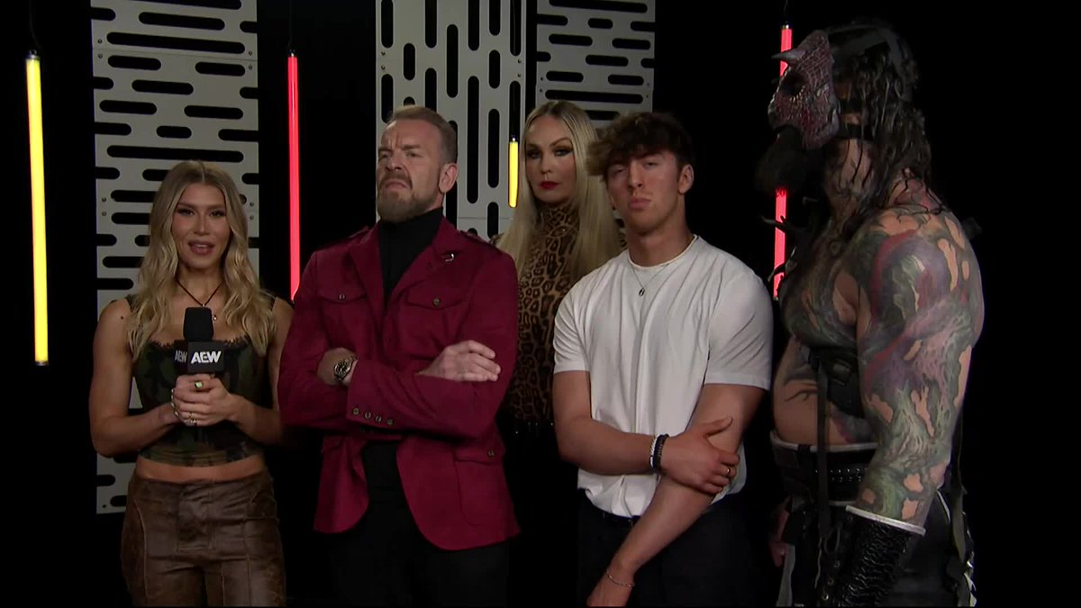 The Patriarchy and the Bang Bang Gang finally meet on equal ground. Watch #AEWCollision on TNT! Jay 'Christian' Reso | @Luchasaurus | @TheNickWayne | Switchblade Jay White | @TheAustinGunn | @ColtenGunn