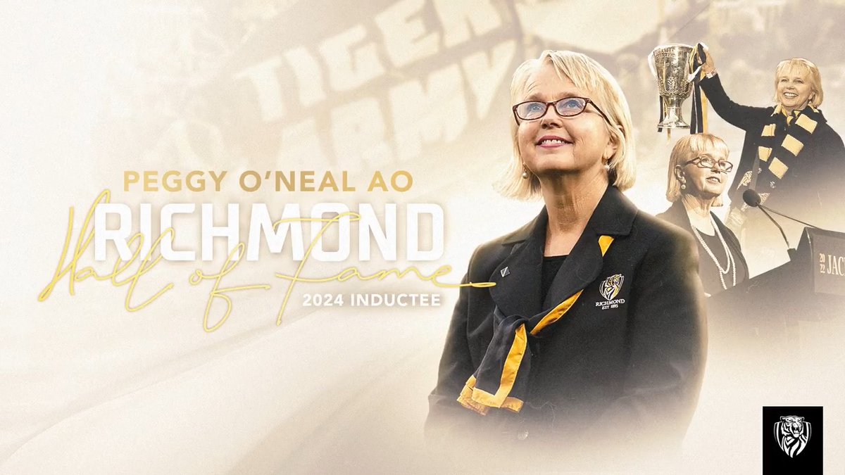 An icon of Richmond 💛 Peggy O’Neal AO will be inducted into the Club’s Hall of Fame at today’s President’s Function.
