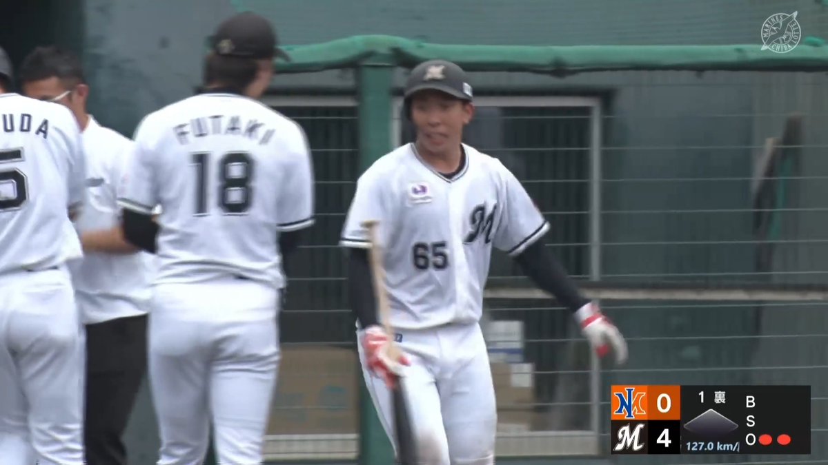 ⚾#イースタン・リーグ ロッテドラ5ルーキー #寺地隆成 選手🌊 左中間への大きなあたりはプロ初ホームラン㊗️🎊 🆚#ロッテ vs #オイシックス *新プラットフォーム #プロ野球 #ファーム #chibalotte
