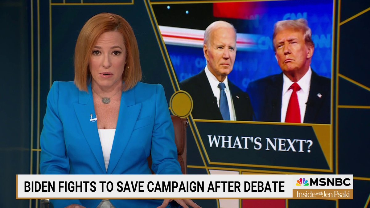 .Jen Psaki on calls for President Biden to step aside: “They are real, they are valid, and they aren’t going away… But right now, you can’t bet on some white knight to stand between Donald Trump and the White House. Right now, there is just Joe Biden… and the American people.”