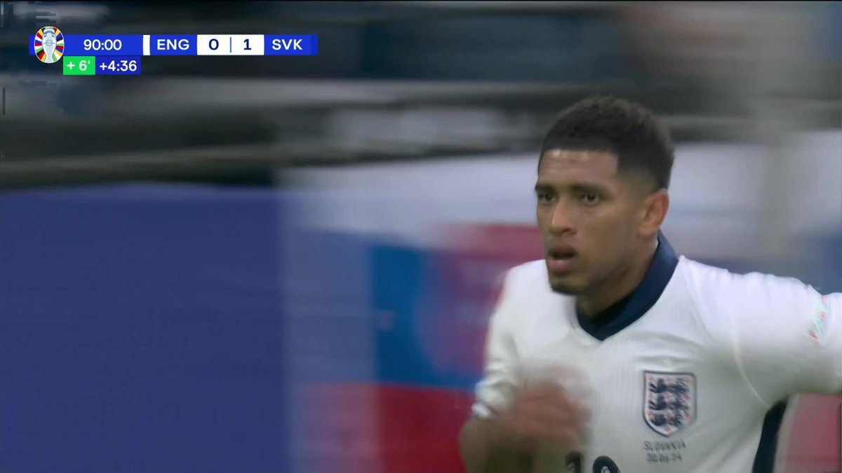 Jude Bellingham finds the equalizer in the final minutes! England is still alive! #EURO2024