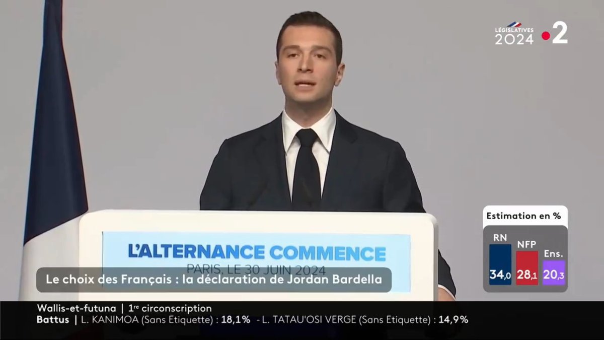 Dimanche prochain, si les Français nous accordent une majorité absolue pour redresser le pays, j'entends d'être le Premier ministre de tous les Français, à l'écoute de chacune et de chacun, respectueux des oppositions, soucieux de l'unité nationale. #Législatives2024
