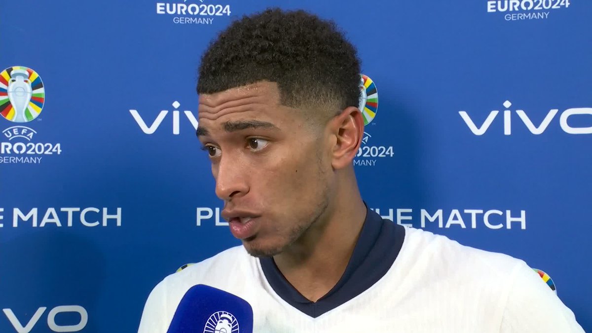 💪 "We showed the character that England has missed in times before" 🔊 Get the sound on to hear from Jude Bellingham after England beat Slovakia in #Euro2024 @GabrielClarke05